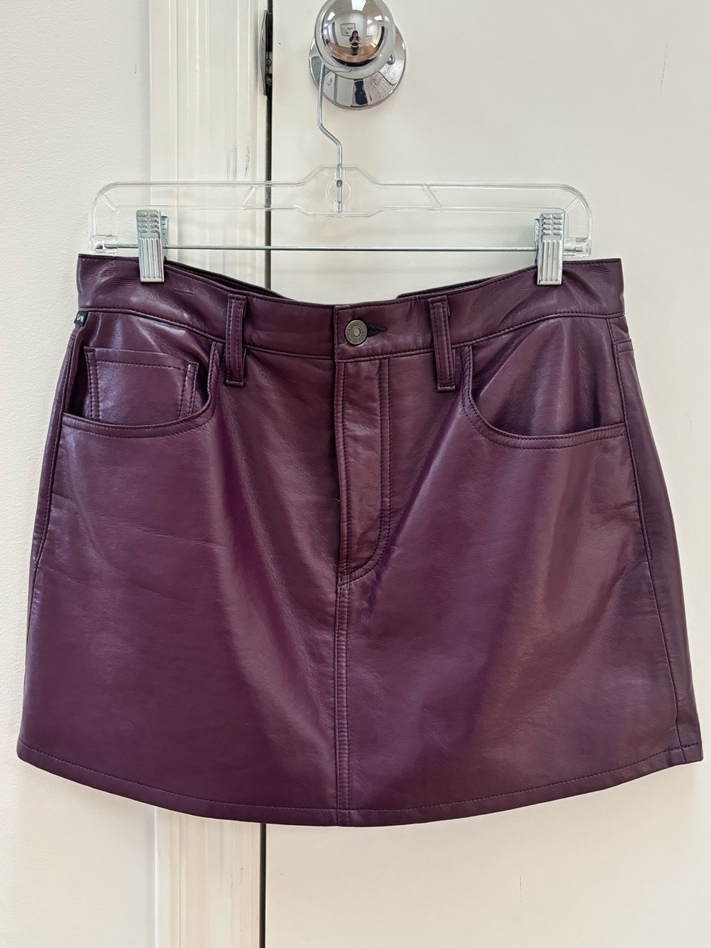 Citizens of Humanity Dark Plum Mixed Leather Mini Skirt